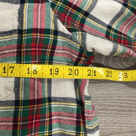 Lauren Ralph Lauren Flannel Plaid Button Front Collared Sleepshirt Pocket L - Picture 11 of 16